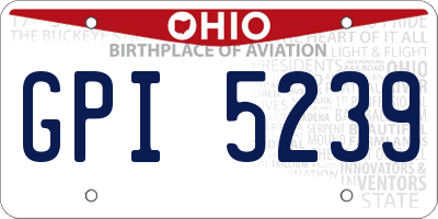 OH license plate GPI5239