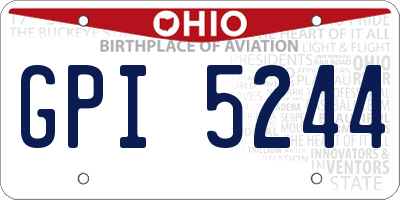 OH license plate GPI5244
