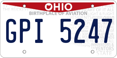 OH license plate GPI5247