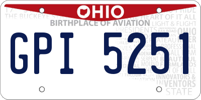 OH license plate GPI5251
