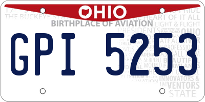 OH license plate GPI5253