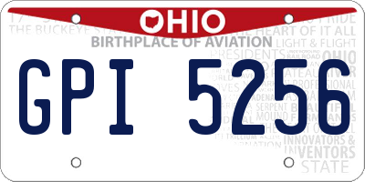 OH license plate GPI5256