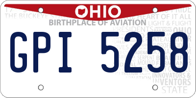OH license plate GPI5258