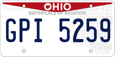 OH license plate GPI5259