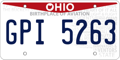 OH license plate GPI5263
