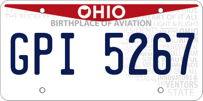 OH license plate GPI5267