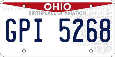 OH license plate GPI5268