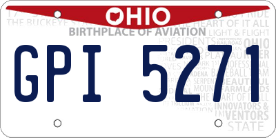 OH license plate GPI5271