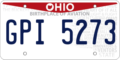 OH license plate GPI5273