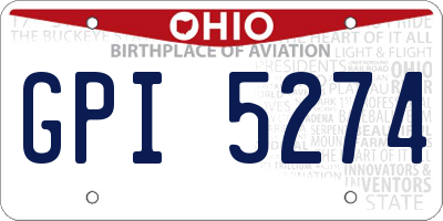 OH license plate GPI5274