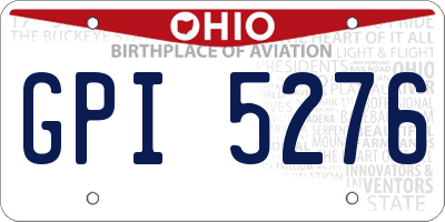 OH license plate GPI5276