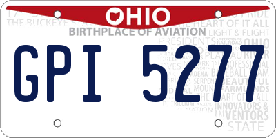 OH license plate GPI5277