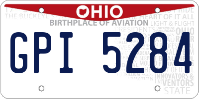 OH license plate GPI5284