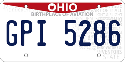 OH license plate GPI5286