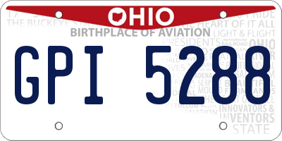 OH license plate GPI5288