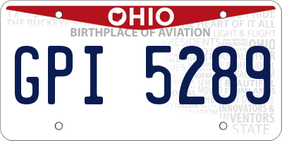 OH license plate GPI5289