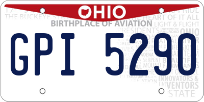 OH license plate GPI5290