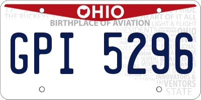 OH license plate GPI5296