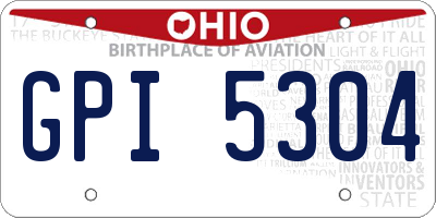 OH license plate GPI5304