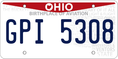 OH license plate GPI5308