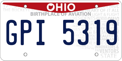 OH license plate GPI5319