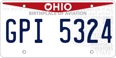 OH license plate GPI5324