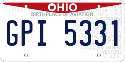 OH license plate GPI5331