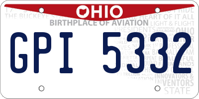 OH license plate GPI5332