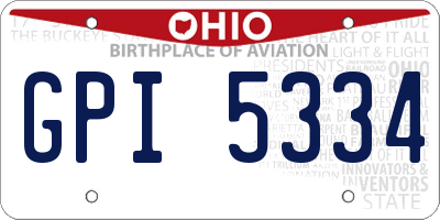 OH license plate GPI5334