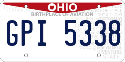 OH license plate GPI5338