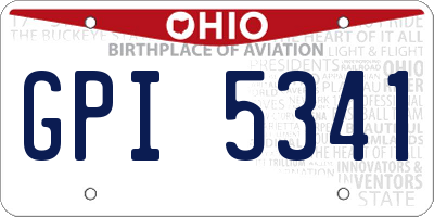 OH license plate GPI5341