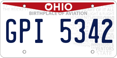 OH license plate GPI5342