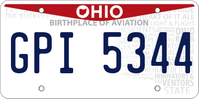 OH license plate GPI5344
