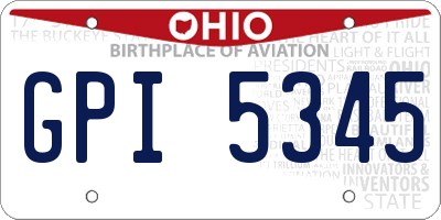 OH license plate GPI5345