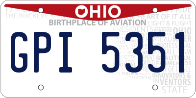 OH license plate GPI5351