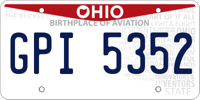 OH license plate GPI5352