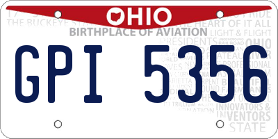 OH license plate GPI5356