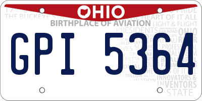 OH license plate GPI5364