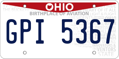 OH license plate GPI5367