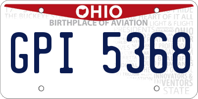 OH license plate GPI5368