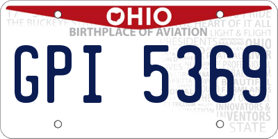 OH license plate GPI5369