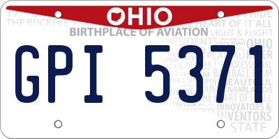 OH license plate GPI5371