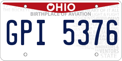 OH license plate GPI5376