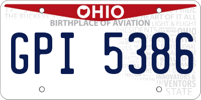 OH license plate GPI5386