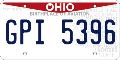 OH license plate GPI5396