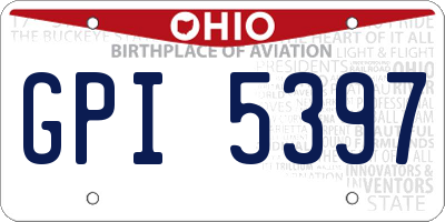OH license plate GPI5397