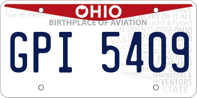 OH license plate GPI5409