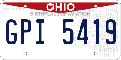 OH license plate GPI5419