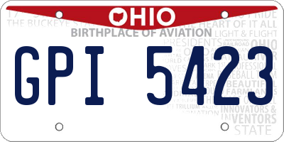OH license plate GPI5423