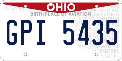 OH license plate GPI5435